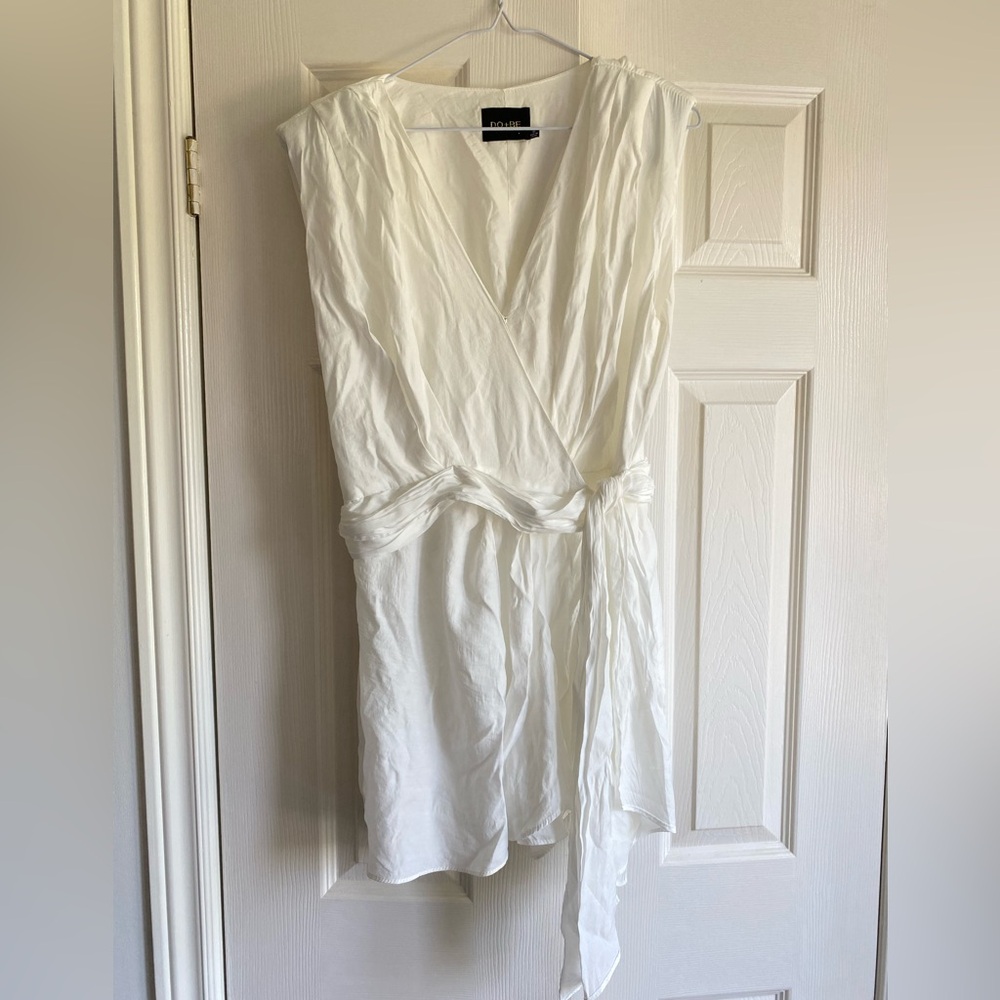 NWOT DO+BE White Asymmetrical Wrap Romper